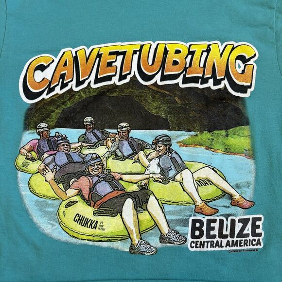 Vtg Made In Mexico Small Cavetubing Belize Central America Retro Cropped T Shirt - Picture 5 of 9